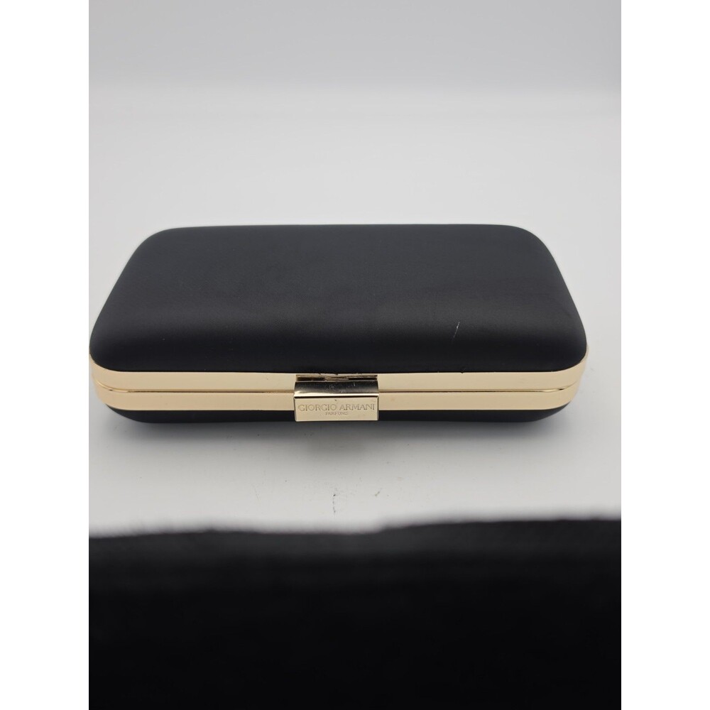 Giorgio Armani Parfums Black Gold Evening Clutch Purse Satin Lined